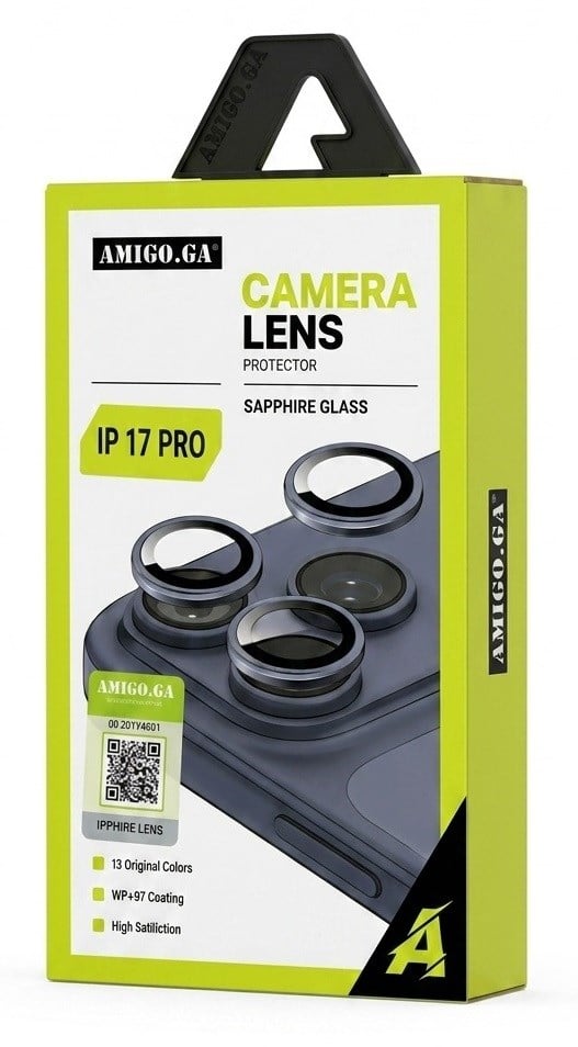 Amigo.ga Metal Çerçeveli Kamera Lens Koruyucu (iPhone)